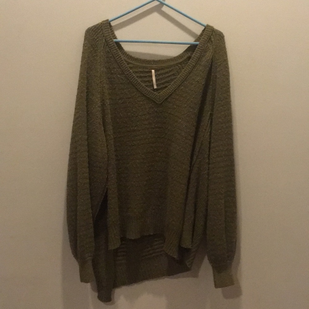FREE PEOPLE comfy sweater olive green